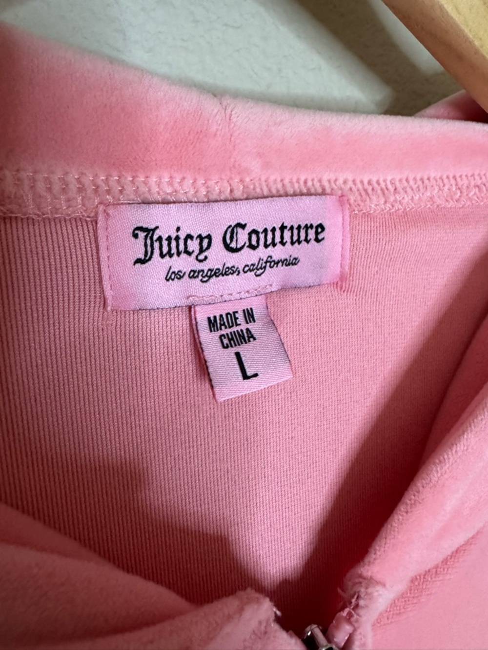 Juicy Couture Strawberry Ice Coral Pink Velour Tracksuit Set L Rhinestone - Picture 8 of 13